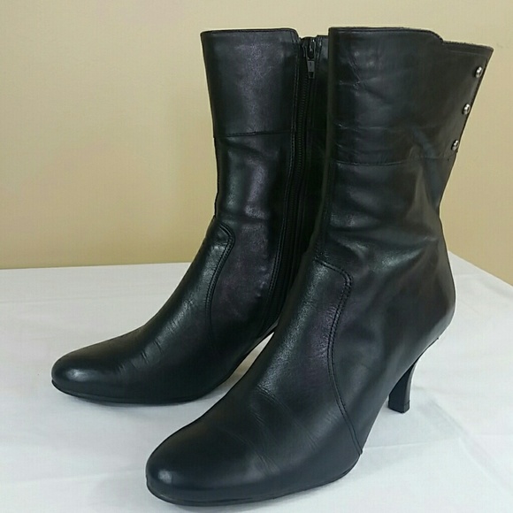Vigotti black leather high heel boots - Picture 6 of 8